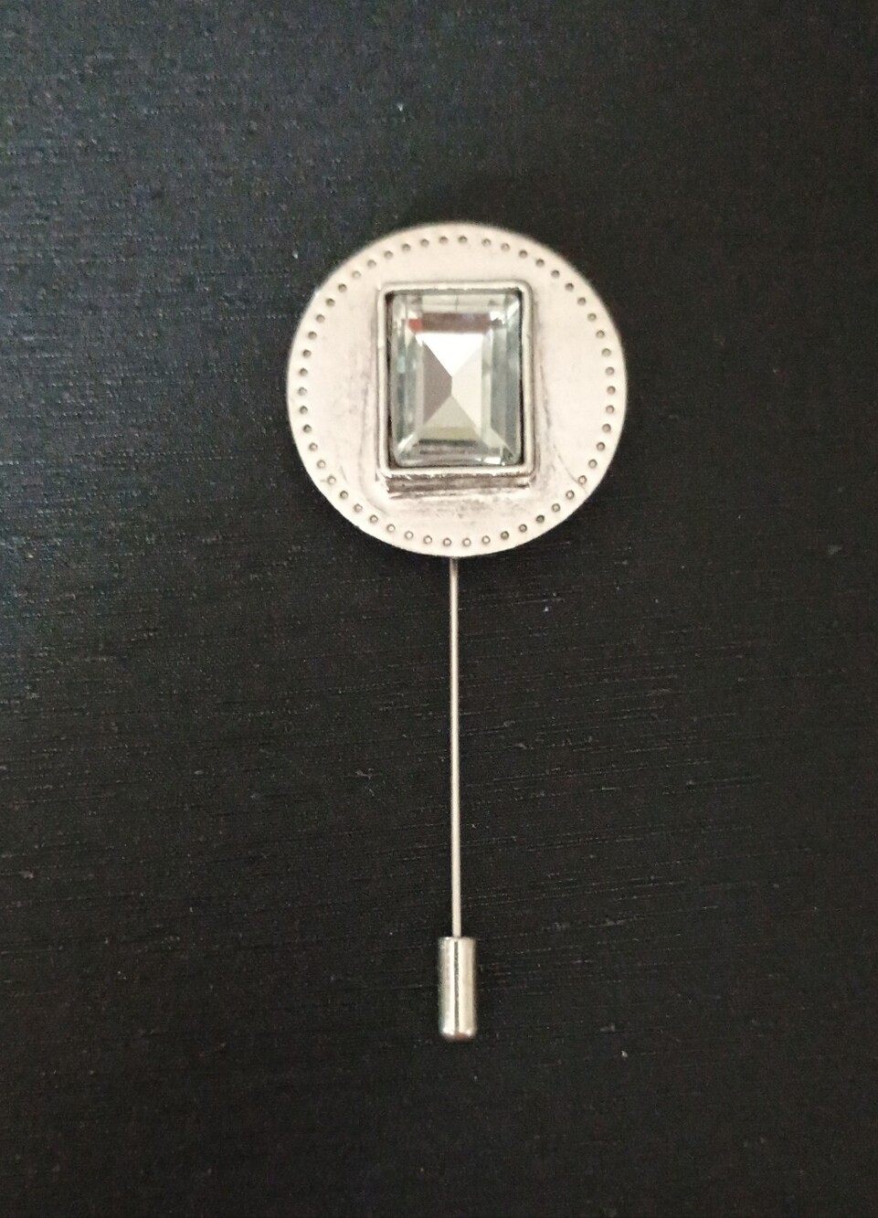 Silver Crystal Stick Pin Brooch - Women Jewelry